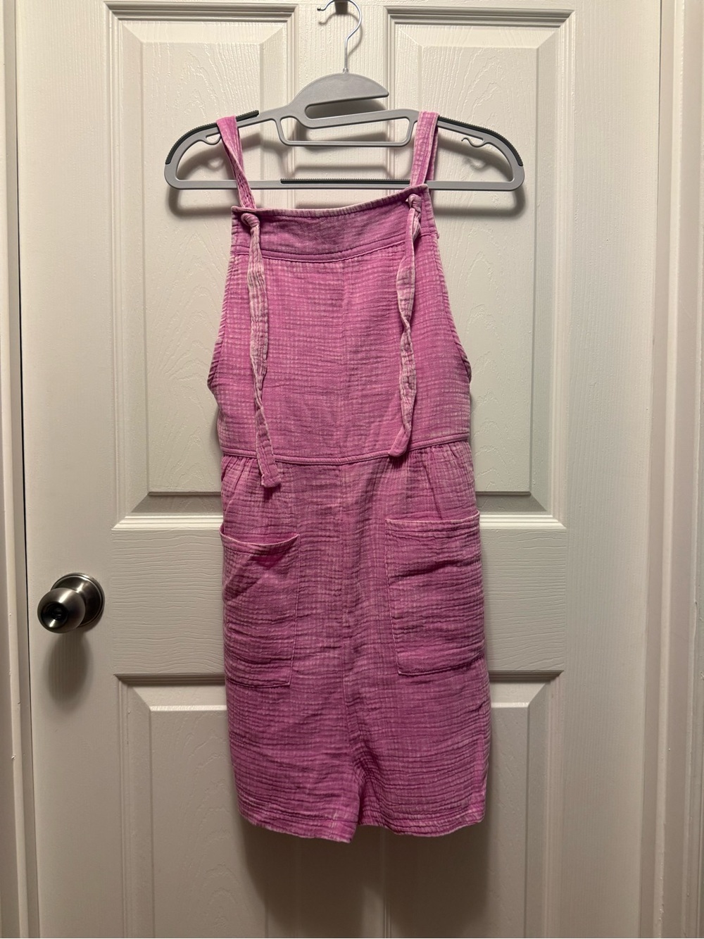 NWOT Zenana Outfitters Pink Knit Romper with Front Pockets
